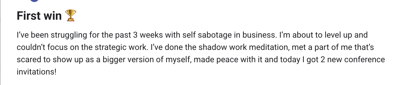 Client testimonial